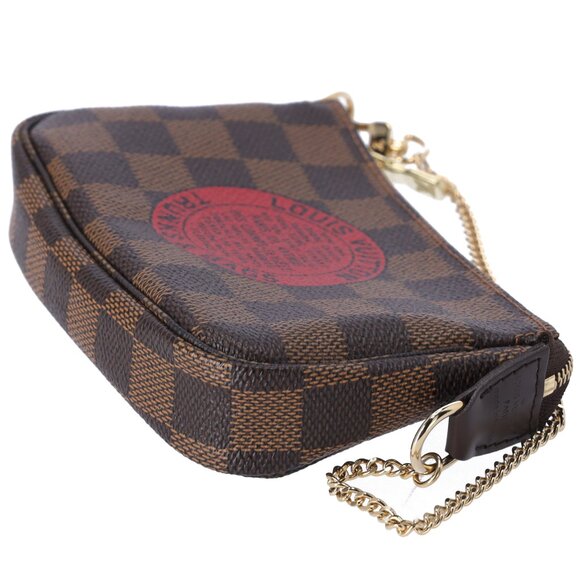 Louis Vuitton Mini Pochette Accessoires Damier Ebene Trunks Handbag N58011 - Picture 5 of 6